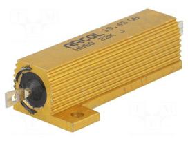 Resistor: wire-wound | 22kΩ | with heatsink | screw | 50W | ±5% | 1.25kV