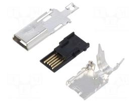 Connector: USB B mini | plug | UX | for cable | soldering | PIN: 5