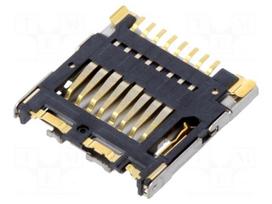 Connector: for cards | microSD | SMT | on PCBs | gold-plated | PIN: 8
