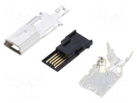 Connector: USB B mini | plug | UX | for cable | soldering | PIN: 5