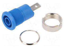 Laboratory connector: 4mm banana | socket | 1kV | 24A | blue