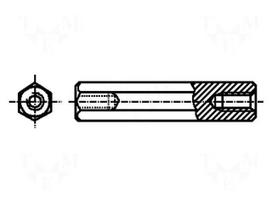 Screwed spacer sleeve | polyamide | M2,5 | 15mm | black | BN 7372