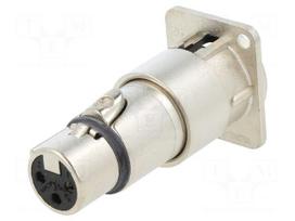 Connector: XLR | socket | PIN: 3 | for panel mounting | straight | 7.5A