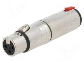 Connector: XLR | adapter | X | silver | straight | silver plated | female