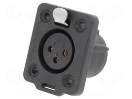 Connector: XLR | socket | female | PIN: 3 | straight | with push button