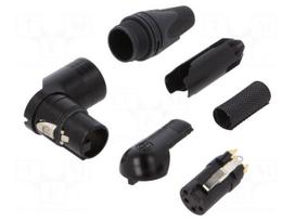 Connector: XLR | plug | female | RX | 10A | PIN: 4 | angled 90° | swivel