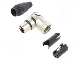 Connector: XLR | plug | female | RX | 10A | PIN: 4 | angled 90° | swivel