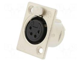 Connector: XLR | socket | female | PIN: 4 | straight | with push button