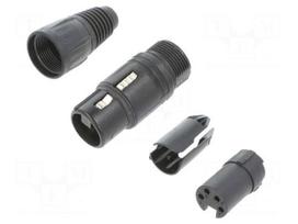 Connector: XLR | plug | female | X | PIN: 4 | straight | for cable | 3.5÷8mm