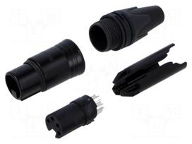 Connector: XLR | plug | female | XX | 10A | PIN: 4 | straight | for cable