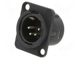Connector: XLR | socket | male | PIN: 4 | straight | soldering | black | 10A