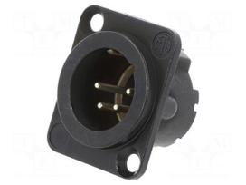 Connector: XLR | socket | male | PIN: 4 | straight | soldering | black | 10A