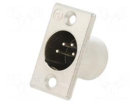 Connector: XLR | socket | male | PIN: 4 | straight | soldering | silver