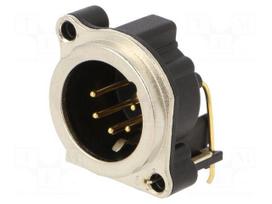 Connector: XLR | socket | male | PIN: 5 | angled 90° | THT | silver | 3A