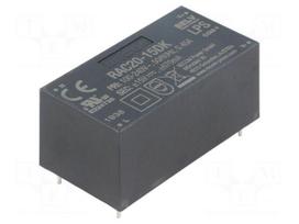 Converter: AC/DC | 20W | Uin: 85÷264VAC,120÷370VDC | Uout: 15VDC | 84%