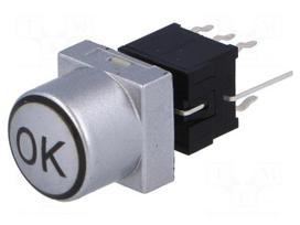 Switch: keypad | OK | Pos: 2 | DPDT | 0.1A/30VDC | silver | LED | green | THT