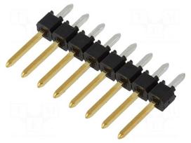 Connector: pin strips | male | PIN: 8 | soldering,THT | Contacts: brass