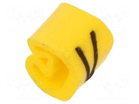 Markers | Marking: V | 1.3÷3mm | PVC | yellow | leaded | CLI C | UL94V-0