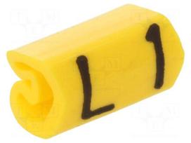 Markers | Marking: L1 | 1.3÷3mm | PVC | yellow | -30÷80°C | leaded | CLI C