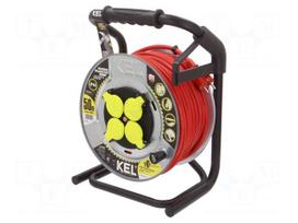 Extension lead | H05RR-F | 3G2.5mm2 | 50m | rubber | red | Sockets no: 4