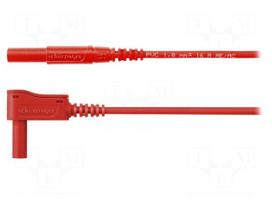 Test lead: single | 16A | banana plug 4mm,angular banana plug 4mm