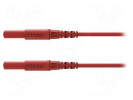 Test lead: single | 16A | banana plug 4mm,both sides | Len: 2m | red