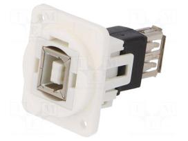 Adapter | USB A socket,USB B socket | FT | USB 2.0 | plastic | 19x24mm