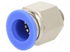 Push-in fitting | straight | -0.95÷15bar | nickel plated brass