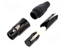 Connector: XLR | plug | female | XX | 10A | PIN: 4 | straight | for cable