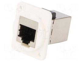 Coupler | coupler | FT | PIN: 8 | Cat 6 | shielded | 8p8c | 19x24mm | plastic
