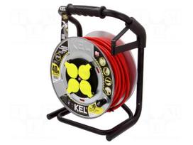 Extension lead | H05RR-F | 3G2.5mm2 | 40m | rubber | red | Sockets no: 4