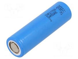 Re-battery: Li-Ion | 21700 | 3.6V | 5000mAh | Ø21.2x70.8mm | 10A | 1pcs.