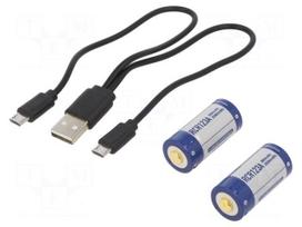 Re-battery: Li-Ion | 16340 | 3V | 860mAh | Ø16.7x36mm | 2pcs.