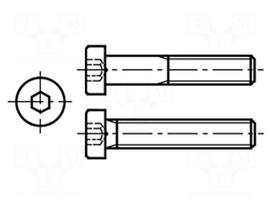 Screw | M3x8 | 0.5 | Head: cheese head | hex key | HEX 2mm | DIN 7984