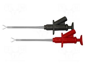 Clip-on probe | pincers type | 5A | black,red | 4mm | Ø: 4mm