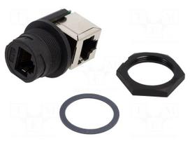 Coupler | coupler | PIN: 8 | Cat 5e | shielded | plastic | 8p8c | IP67