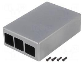 Enclosure: for computer | Raspberry Pi 4 B | aluminium | grey