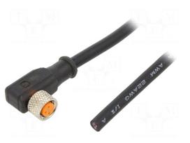 Cable: for sensors/automation | PIN: 3 | M8 female | angled | 2m | plug