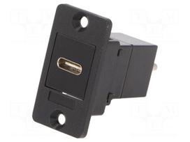 Coupler | USB C socket-front,USB C plug-back | Slim | USB C | 29mm