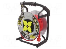 Extension lead | H05RR-F | 3G1.5mm2 | 25m | rubber | red | Sockets no: 4