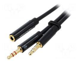 Cable | Jack 3.5mm 3pin plug x2,Jack 3.5mm 4pin socket | 0.3m