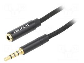 Cable | Jack 3.5mm 4pin socket,Jack 3,5mm 4pin plug | 1.5m | black