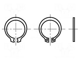 Circlip | spring steel | Shaft dia: 14.3mm | BN 818 | black finish