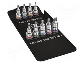 Socket: Torx®-bit-set | Chrom-vanadium steel | 1/2" | Zyklop | 9pcs.