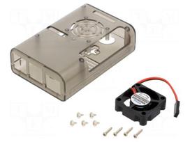 Enclosure: for computer | Raspberry Pi 4 B | grey | X: 90mm | Y: 59mm