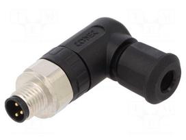 Connector: M8 | male | PIN: 3 | IP67 | angled 90° | for cable | plug
