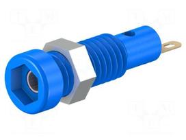 Laboratory connector: 2mm banana | socket | 10A | 23.3mm | blue | 60VDC