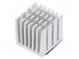 Heatsink: extruded | grilled | Raspberry Pi | silver | L: 15mm | W: 15mm