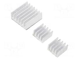 Heatsink: extruded | grilled | Raspberry Pi | silver | anodized | glued