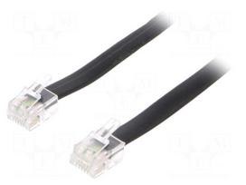Cable: telephone | RJ12 plug,both sides | 15m | black